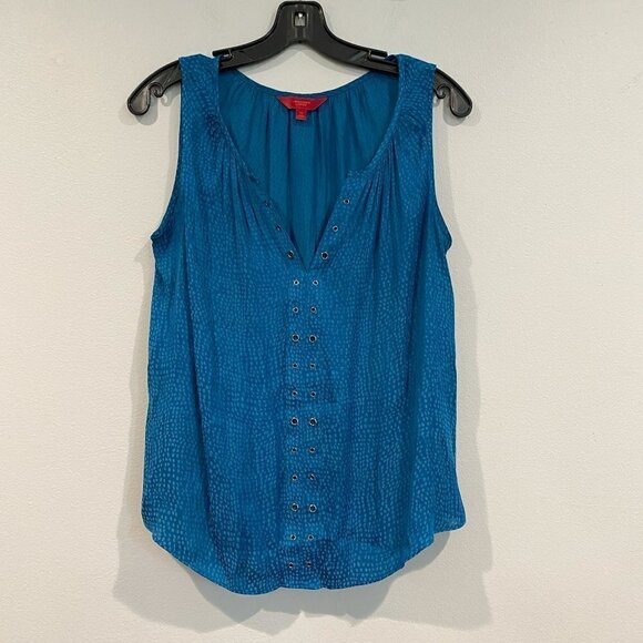Jennifer Lopez Blue Polka Dot Top - Size XS - Picture 1 of 5
